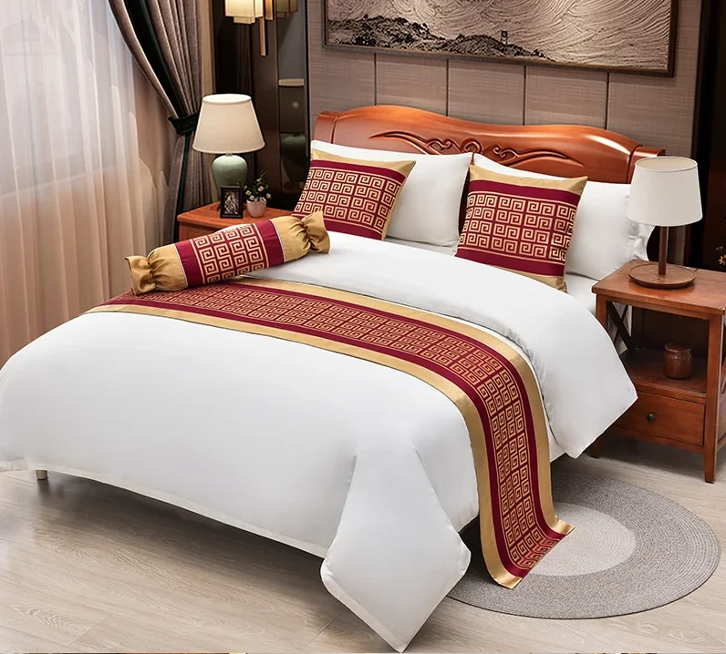 Colorful leaves Bed Runner Flag Scarf& Bed Tail Towel For Home Hotel Bedroom Bedding Decor Golden Tree and Silver Tree bedspread