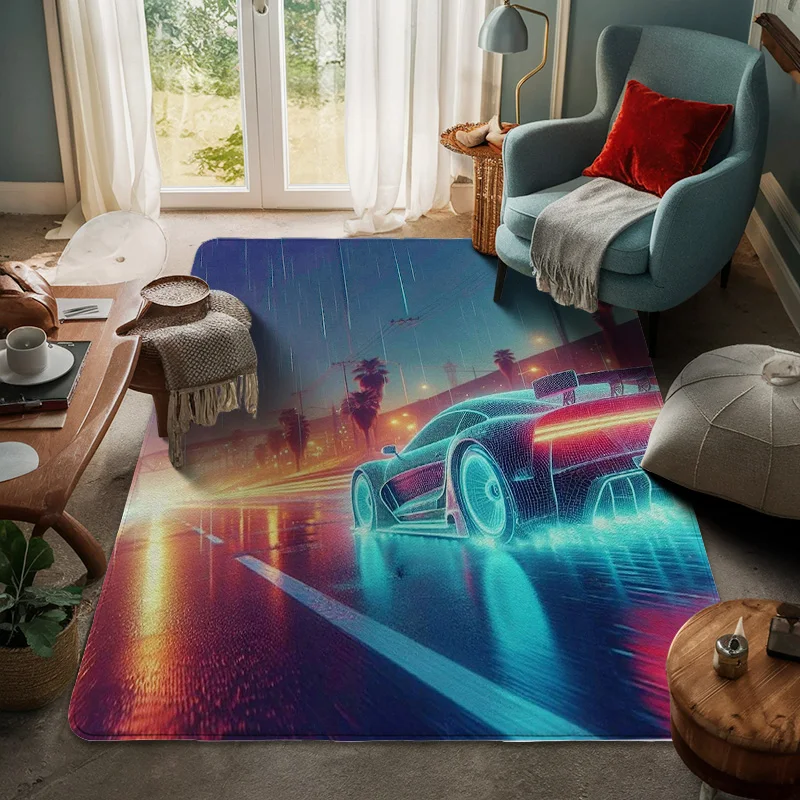 

Car Theme Living Room Floor Mat Large Modern Home Entrance Door Mat Holiday Decoration Room Carpet 40x60cm 80x120cm