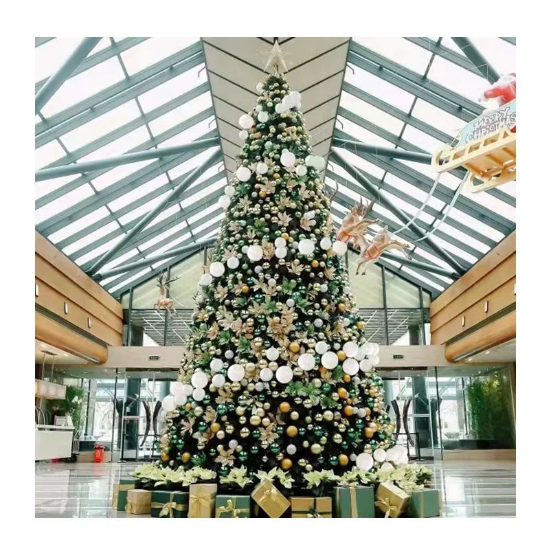 

Custom Wholesale 30ft Hotel Led Lights Cone Metal Frame Giant Large Shopping Mall Outdoor Commercial Christmas Tree
