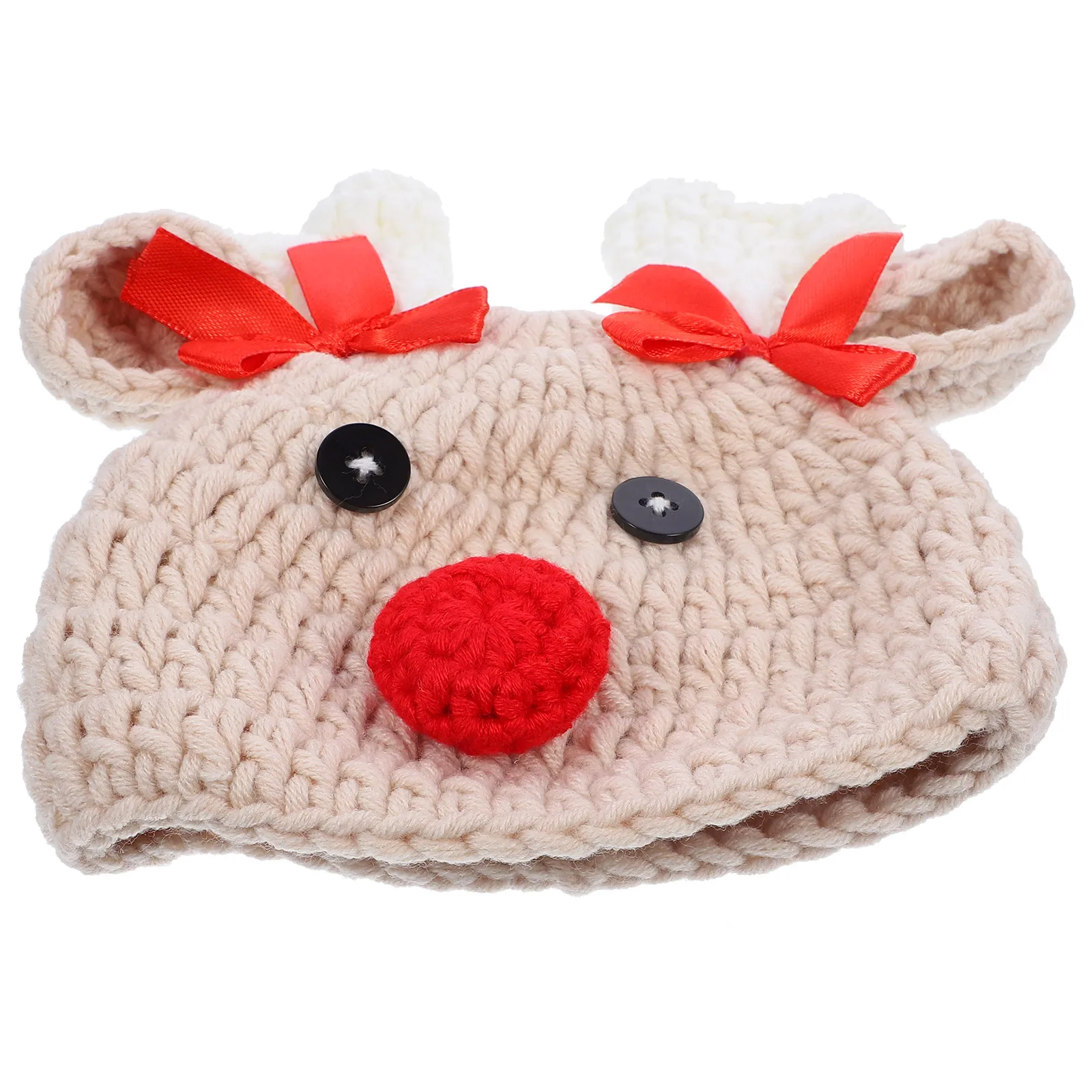 

12pcs Baby Knitted Hat Antlers Design Warm Thick Knitting Wool Cap For -Friendly Kids Beanie Hat Cap