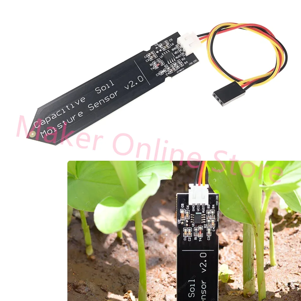 Corrosion Resistant Capacitive Soil Moisture Sensor for Arduino Moisture Detection Ideal for Smart Garden Watering DIY Projects
