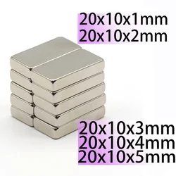 N35 N52 20x10x1 20x10x2 20x10x3 20x10x4 20x10x5 Neodymium Bar Block Strong Magnets Search Magnetic Ndfeb Square Motor Generator