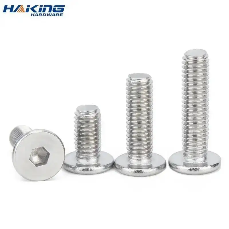 10pcs/lot 304 Stainless Steel Hex Hexagon CM Socket Ultra Thin Super Flat Wafer Head Screw Bolt M1.6 M2 M2.5 M3 M4 M5 M6 M8