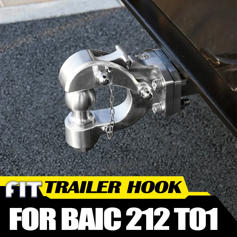 Car Trailer Hook Fit for BAIC 212 T01 2024 2025 Modified Car Off-road Stainless Steel Trailer Hook Rear Bumper Anti-collision