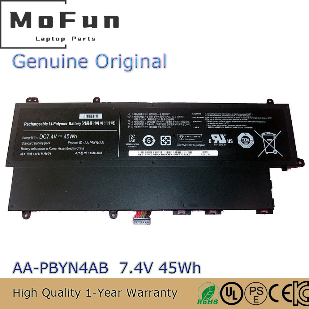 Original AA-PBYN4AB 7.4V 45Wh Laptop Battery for Samsung UltraBook NP530U3C NP530U3B Series