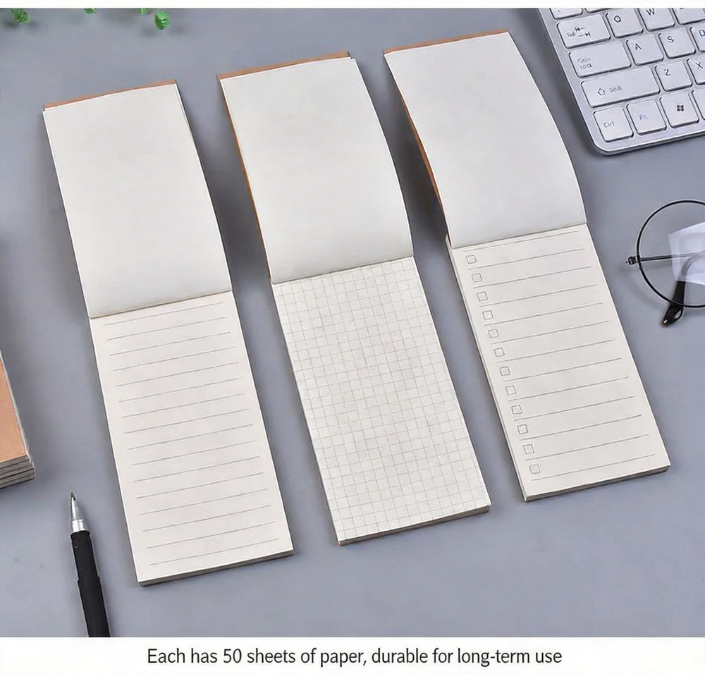 Bloco de notas de papel kraft para fazer lista de caderno portátil em branco planejador para exame estudantes material escolar de escritório