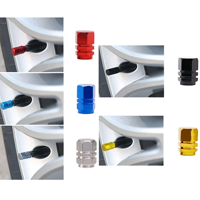 4/10Pcs Car Wheel Tire Valve Stems Caps Aluminum Tyre Rim Stem Covers Airdust Waterproof 4