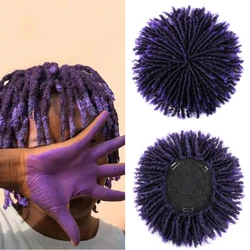 Belle gösterisi sentetik Topper kapatma el yapımı Dread locs saç Topper peruk saç peruk siyah kadınlar ve erkekler için Afro peruk