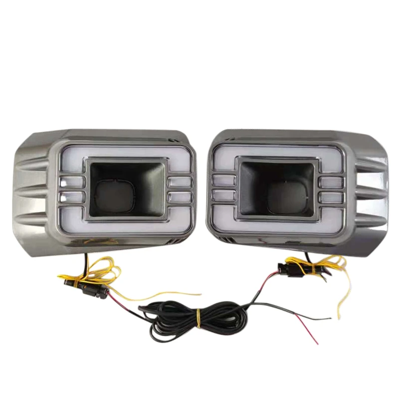 

1 Pair Car LED Daytime Running Light Turn Yellow Signal Relay 12V DRL Daylight For Toyota Hilux Revo Rocco 2020 2021