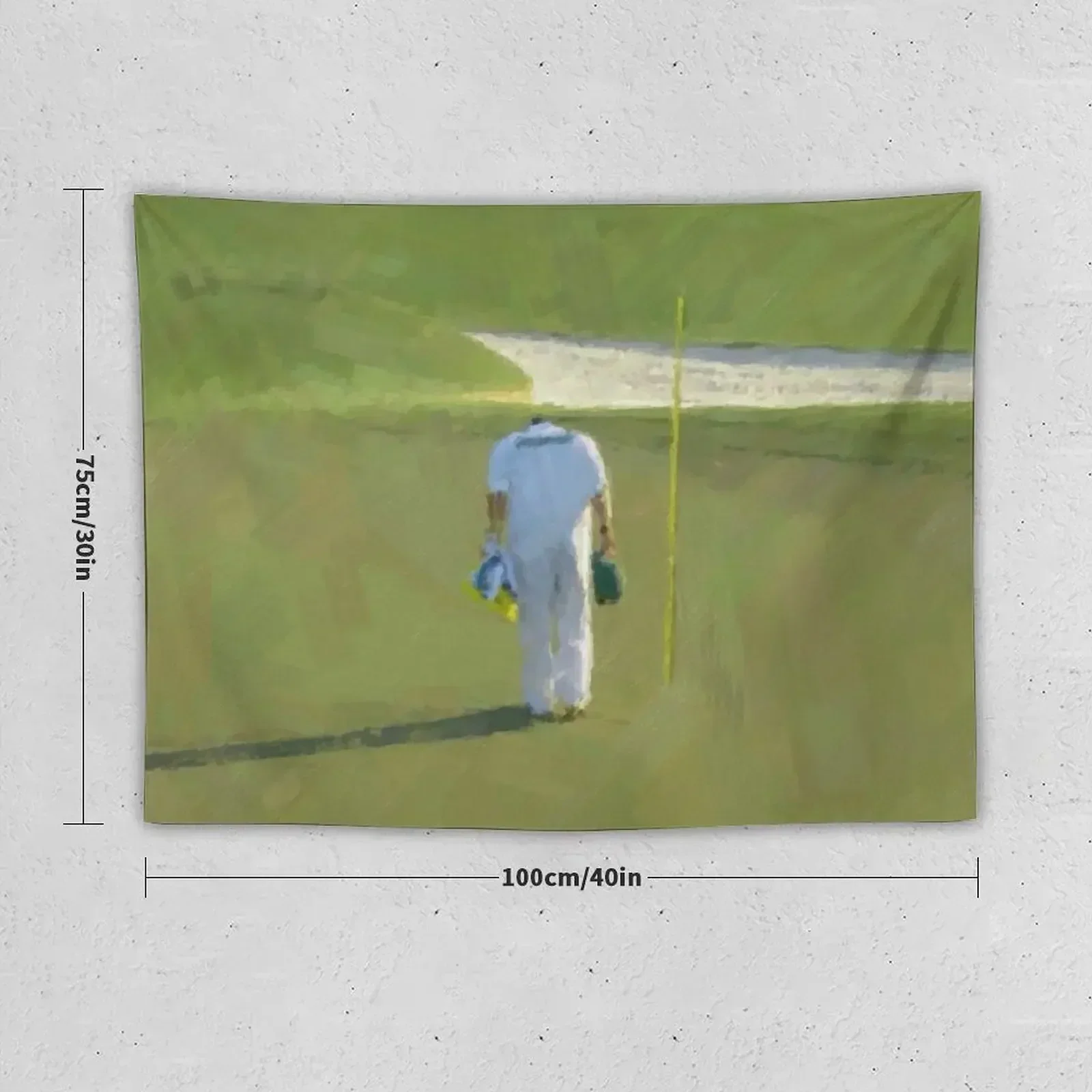 Caddie bowed to the course. Masters 2021 Tapestry Room Decoration Aesthetic Wall Tapestries Tapestry