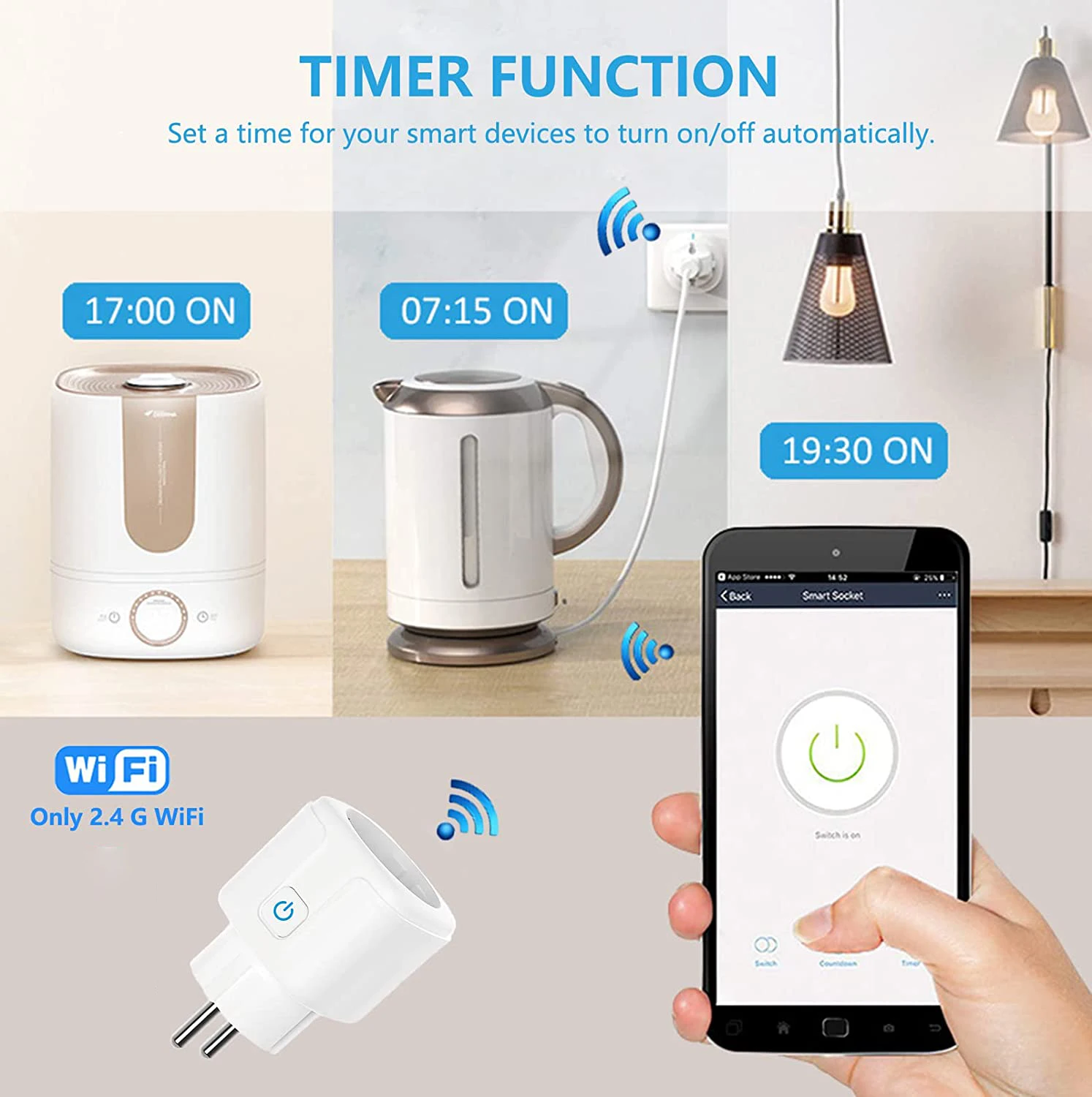 Tuya WiFi Smart Plug 16A/20A EU Smart Socket With Power Monitor Timing Smart Life Support Alexa Google Home Yandex SmartThings