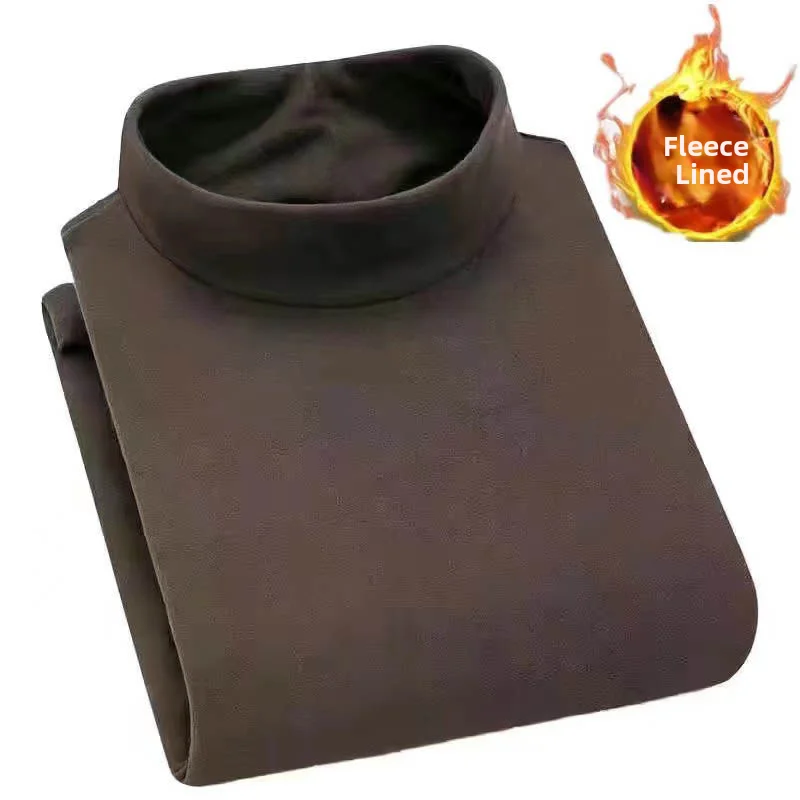 Men's Double-Sided German Velvet Warm Underwear Long Sleeve Half-High Collar T-Shirt Base Shirt Thermal Self-Heating Autumn W...