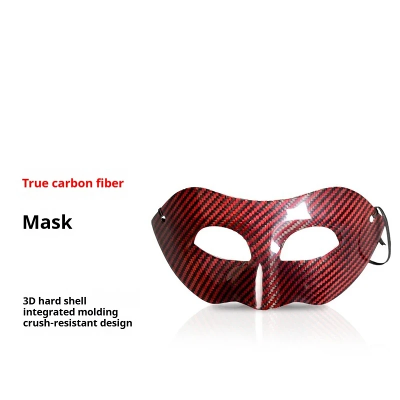 

real carbon fiber dance half face mask dry carbon halloween black men adult party personality handsome