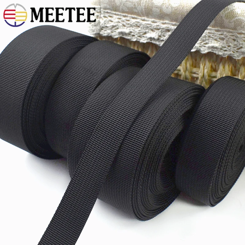 

5/10Meters 20-50mm Black Nylon Webbing Straps Belt Sling Shoulder Bag Strap Dog Collar Bias Binding Tapes DIY Sewing Accessories