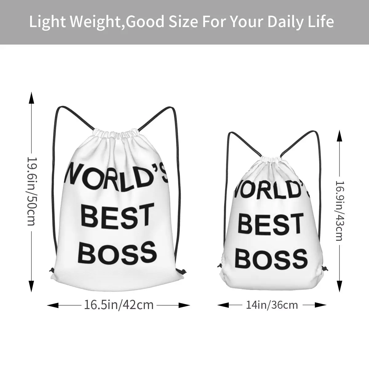 Worlds Best Boss The Office Dunder Mifflin Backpacks Portable Drawstring Bags Sundries Bag Book Bags for Travel Students