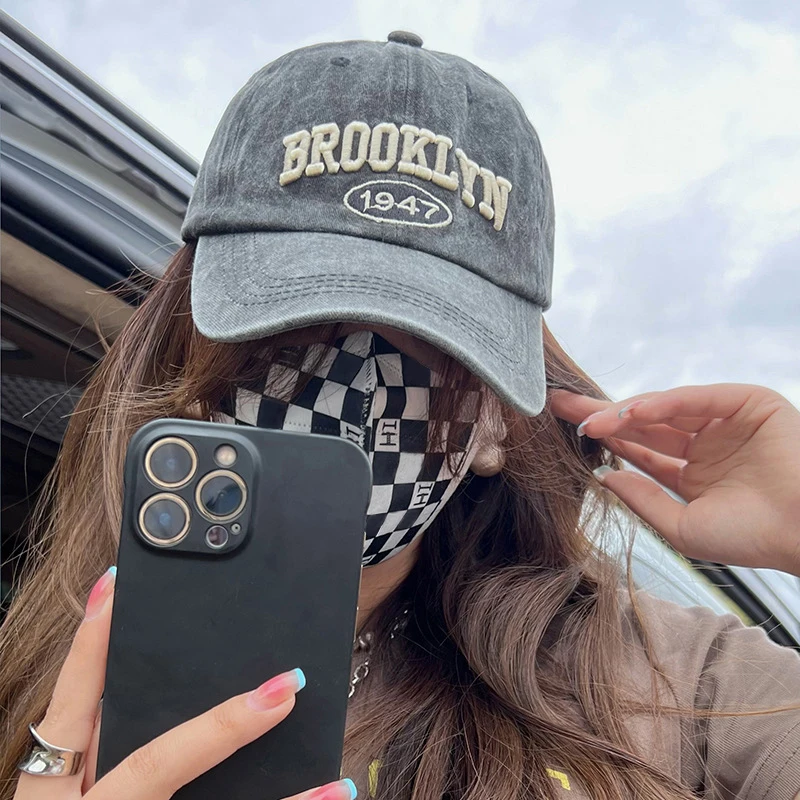 Retro Brooklyn Letter Embroidery Baseball Caps Spring Summer Men Women Cotton Adjustable Casual Hat Hip Hop Streetwear Sun Hats