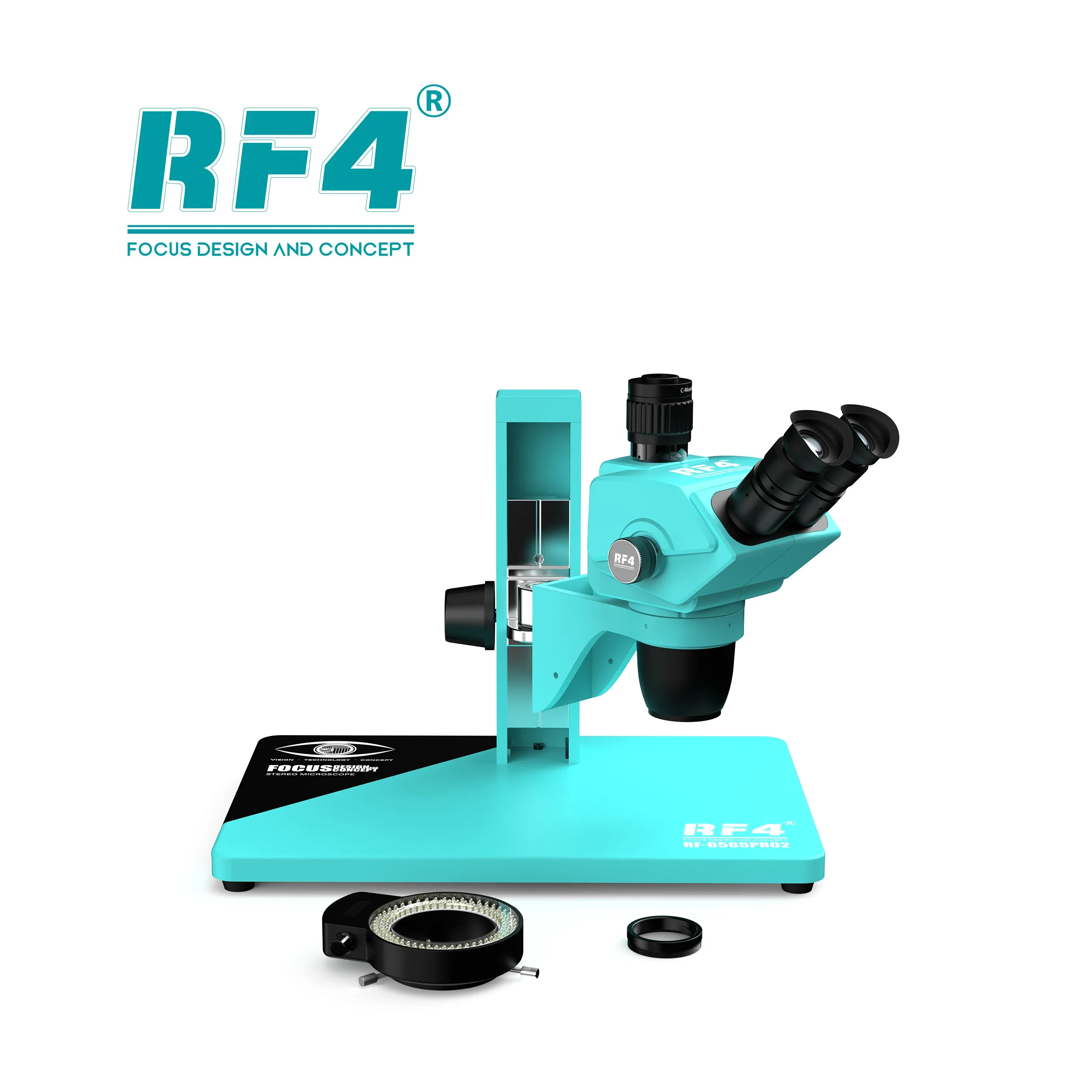 RF4 RF-6565PRO2 Designed A Clear Marking Line Triocular Microscope Accurately Lock 6.5X-65X Magnification Zoom For Phone Repair