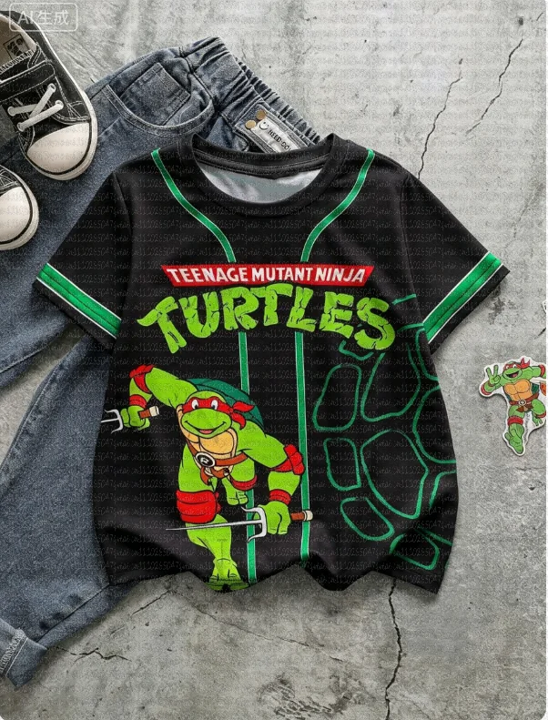 Camiseta de Jersey con Gráfico 3D de las Tortugas Ninja, Ropa de Calle Moderna, Disfraz de Verano, Unisex para Hombre y Mujer