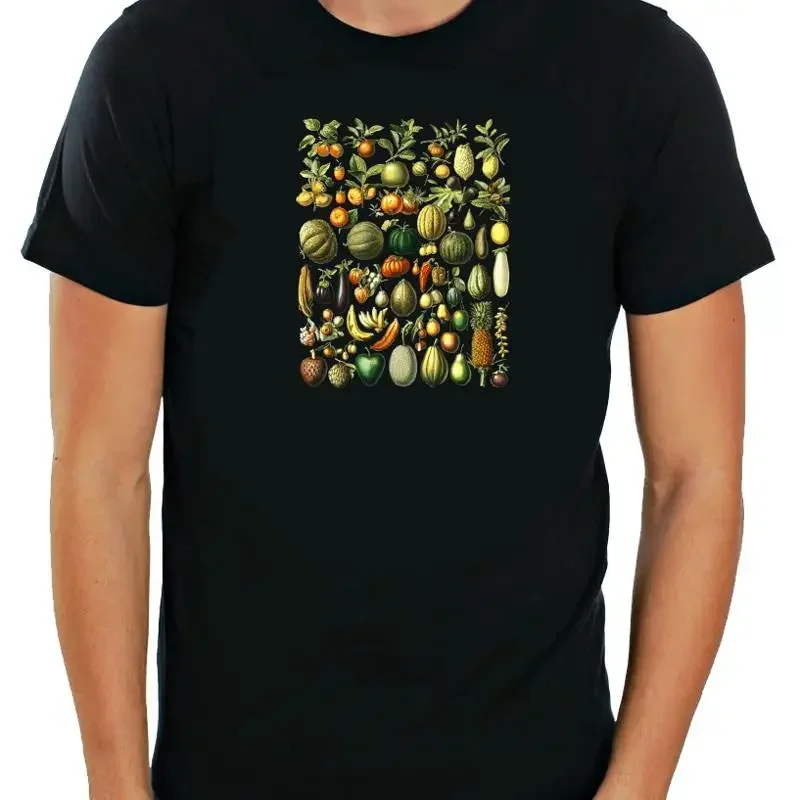 Fruits Vegetables Design Logo White T Shirt Men's  F446
