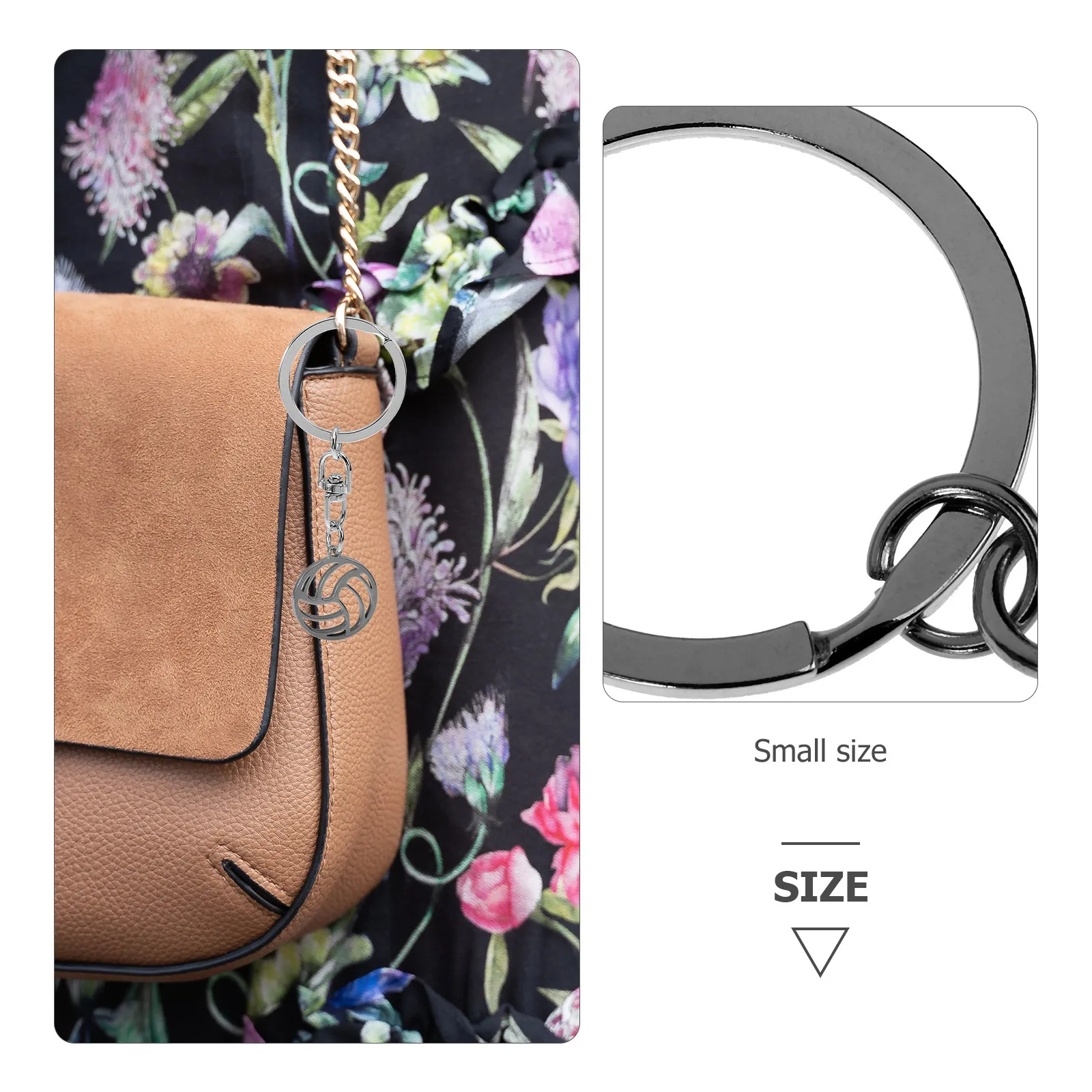 

Stainless Steel Volleyball Keychain Adorable Miniature Bag Accessory Portable Key Chain Pendant Volleyball Keychain