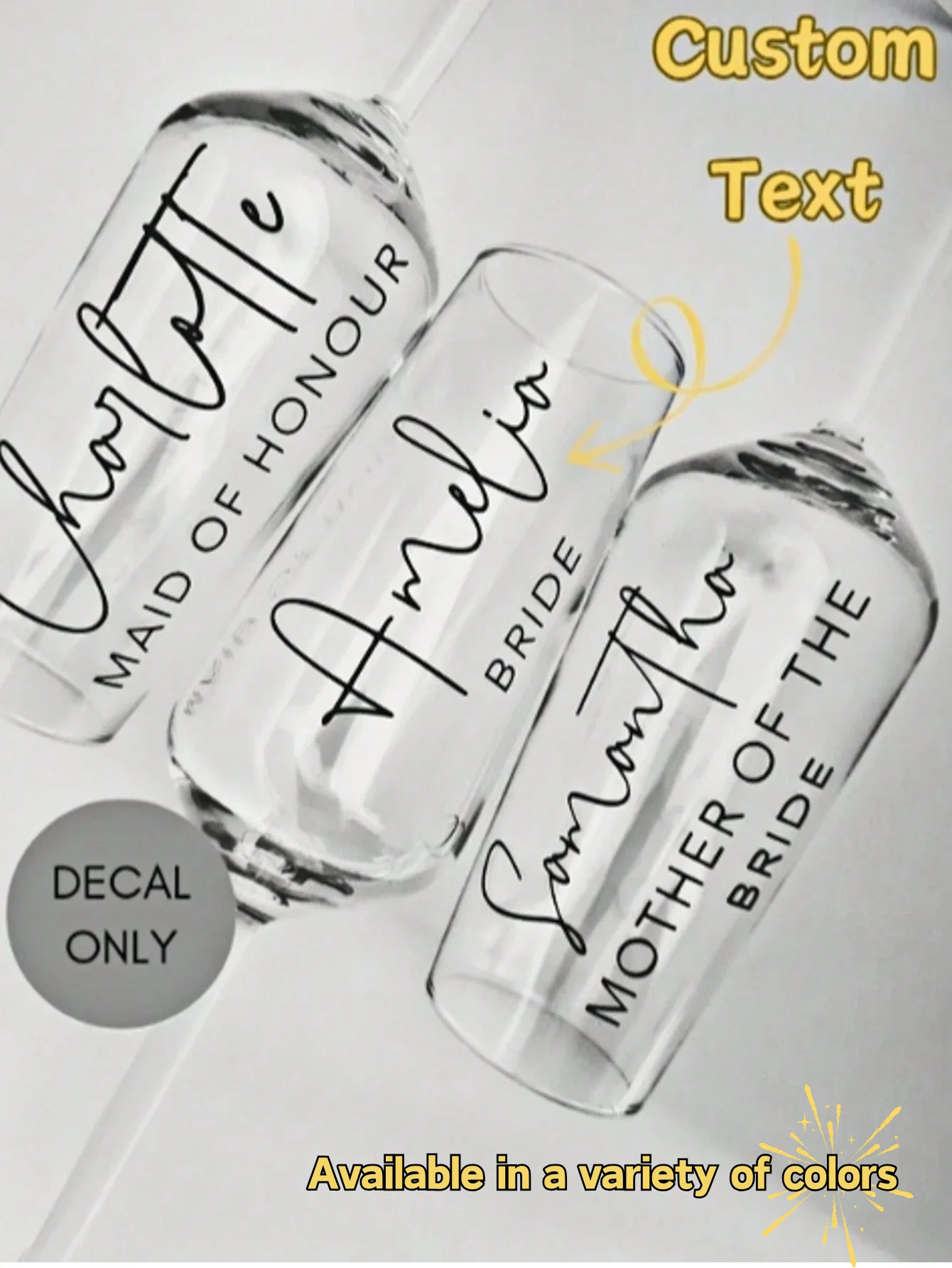 1/3/5 Stück personalisierte Text-Glitzer-Namens- & Wort-Aufkleber, personalisierte Namensschild-Aufkleber, 3-6 Zoll Etiketten, goldene Namensaufkleber – Detail 8