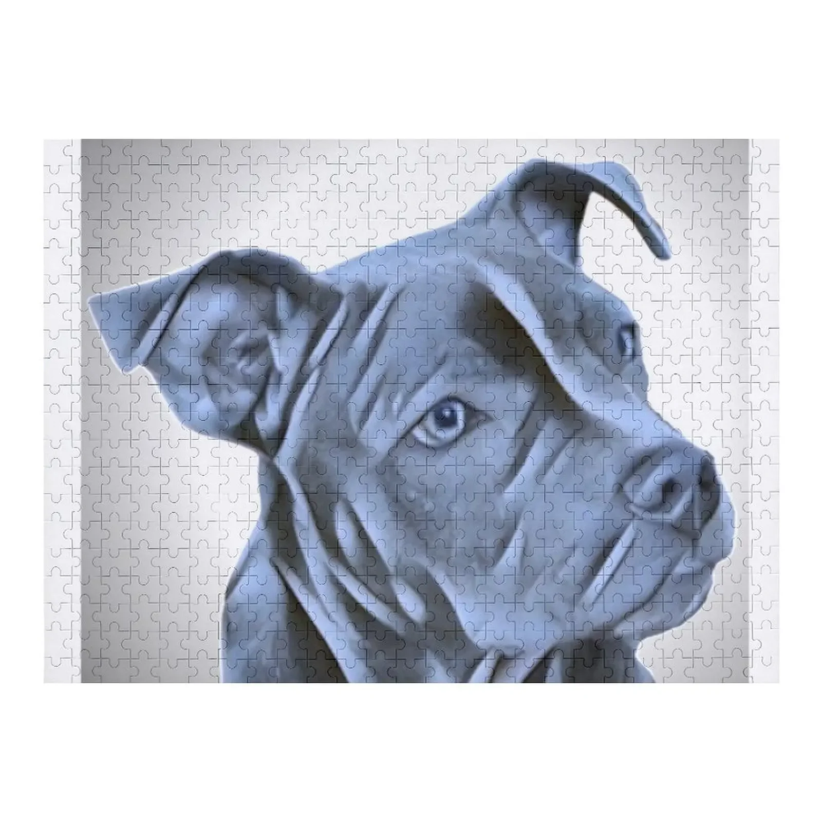 

Пит-буль-терьер собака красивая картина с голубым носом яма бык головоломка персонализированный подарок ребенку персонализированный подарок-головоломка