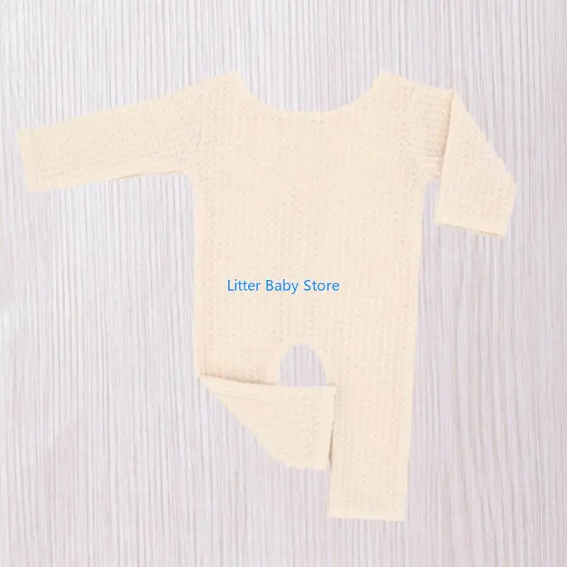 N80C Photo Posing Props Knitting Romper Photoshoot Costume Baby Photography Clothing