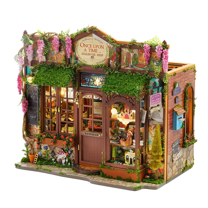 DIY Wooden Miniatures Doll House Handmade Figurines Bookend 3D Puzzle Assembled Houses With Furniture For Friends Christmas Gift