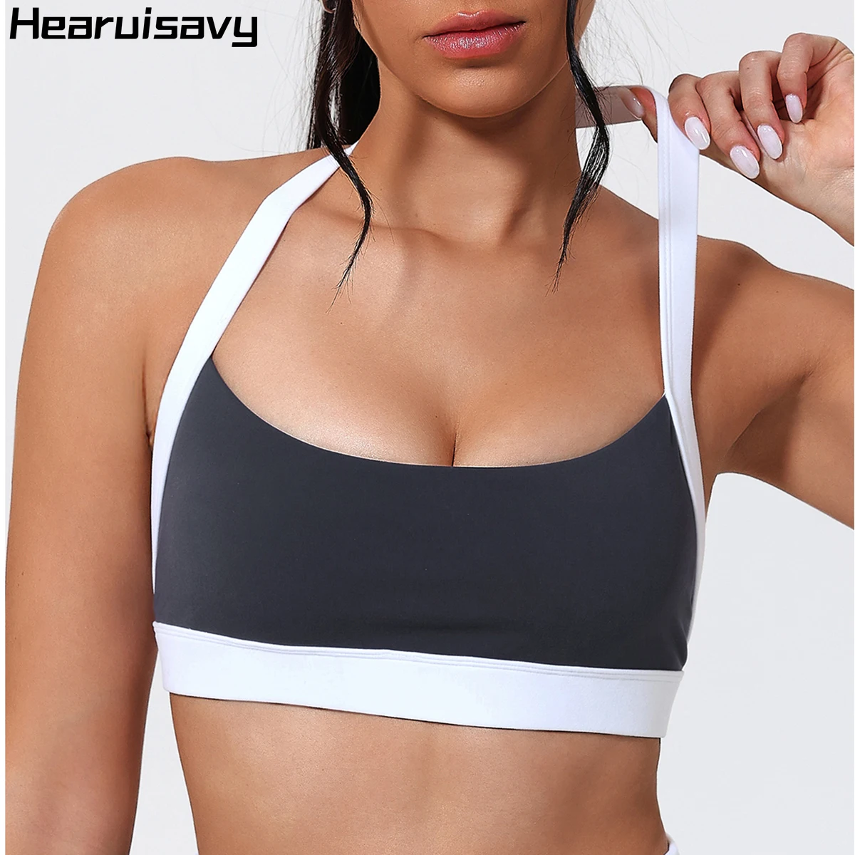 Hearuisavy décolleté soutien-gorge de sport vêtements de sport femmes Push Up course antichoc Fitnes