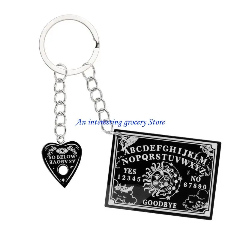 

652D DIY Metaphysical Message Board Keyring Dowsing Pendulum Talking Board Keychain