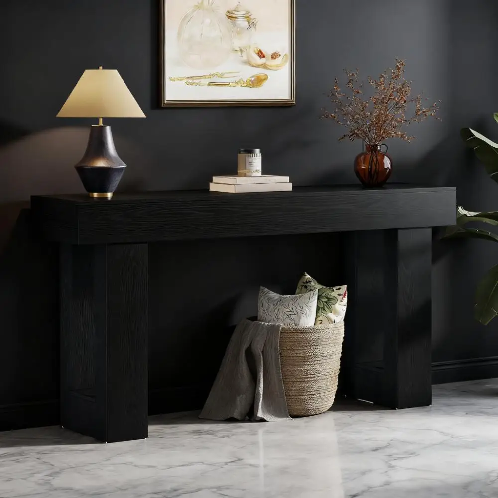Wooden Console Table, Sofa Side Table, Living Room Table Rectangular Sofa Table Behind The Couch