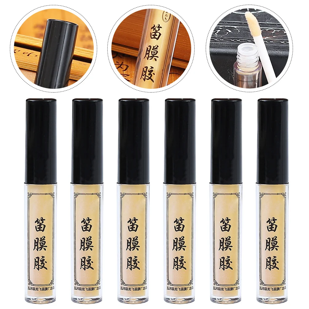 

6 Bottles Bamboo Flute Membrane Glue Liquid Repair Glue Flute Accessories Traditional Instrument Repair Supplies