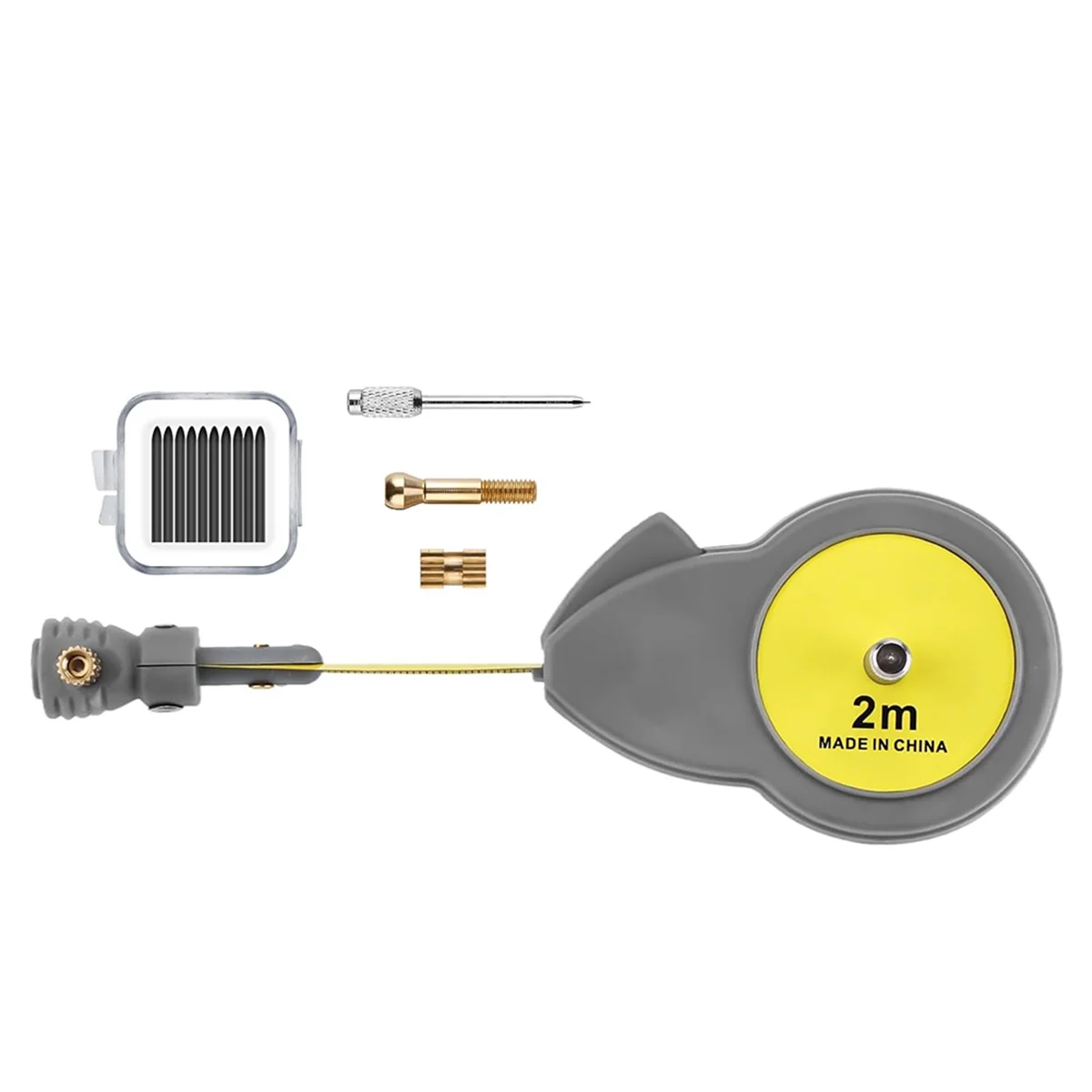 Rotating Tape Measure with 10 Pencil Leads Retractable Circle Drawing Tool for Lines and Arcs 6.56ft Measure Beam Comp