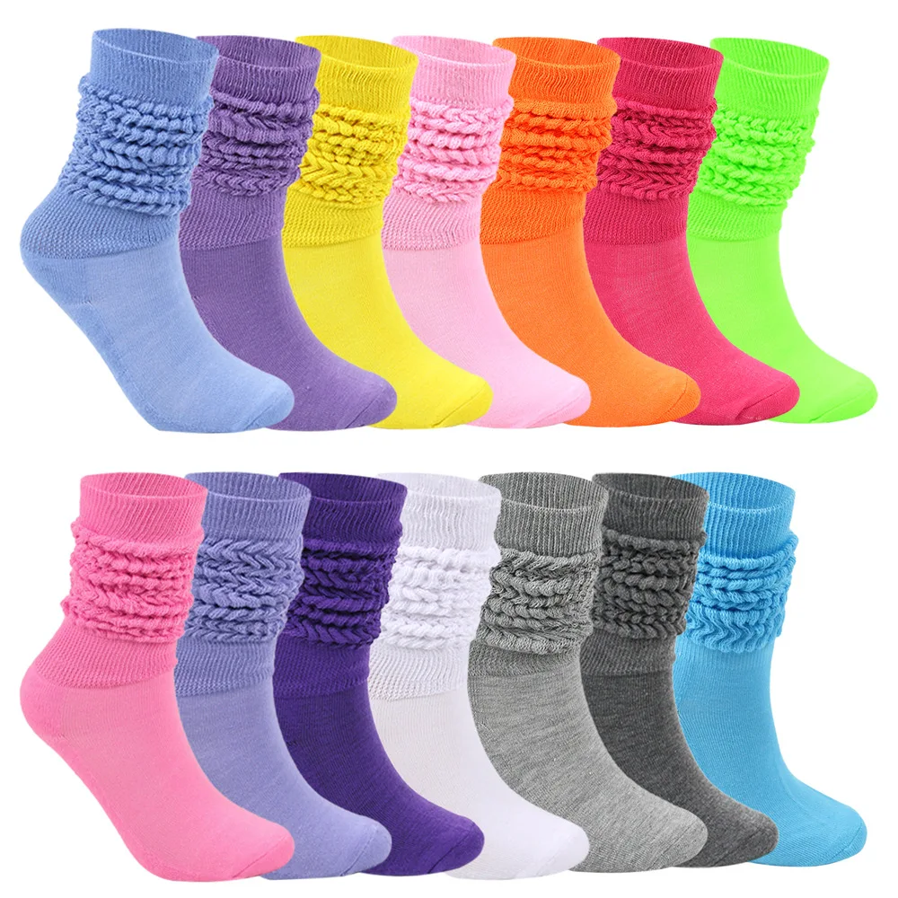 

Terry Stacking Socks Slouch Socks Candy Color Tube Socks Elephant Socks European and American Towel Bottom Bubble Socks