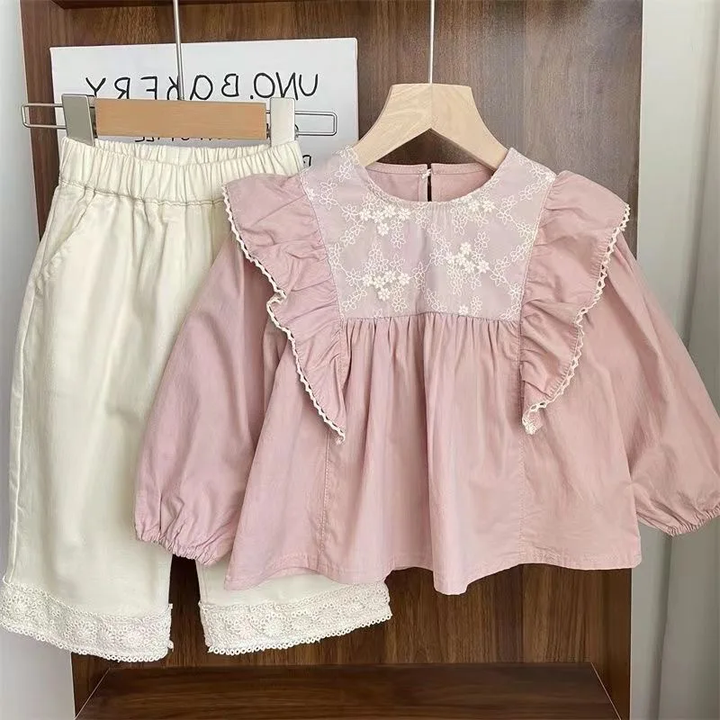 

Girls Suits Spring and Autumn 2024 New Style Fashionable Little Children Clothes Baby Girls Two-piece Children Spring Clothes