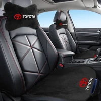 Pegatinas para el interior del coche, funda universal transpirable de felpa para asiento de coche, reposacabezas para Toyota Corolla Camry C-hr Rav4 Yaris