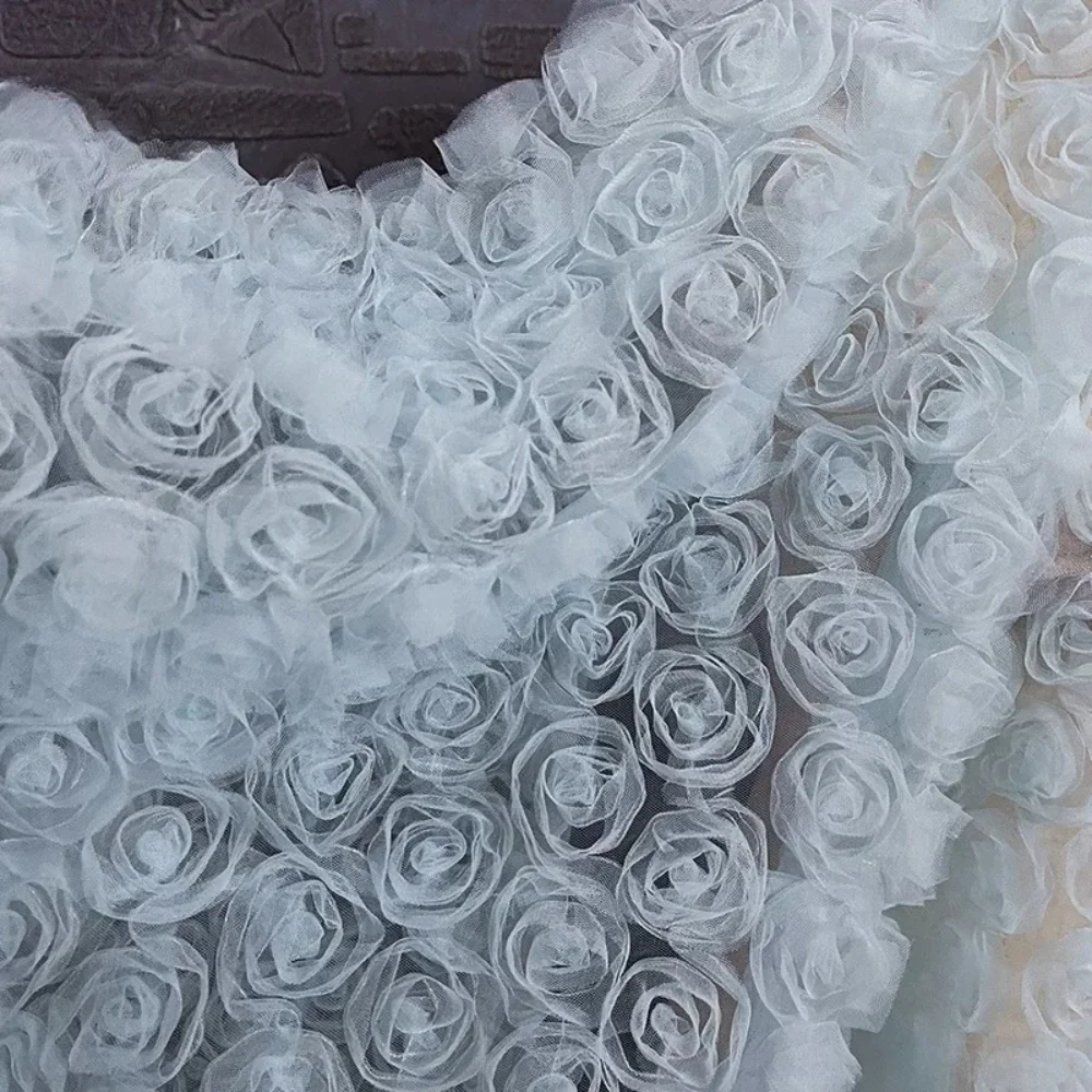 

Роза Жаккардовая сетчатая ткань Свадебное платье Дизайнерская одежда Швейная ткань на метр Ткань Diy Полиэстер Материал