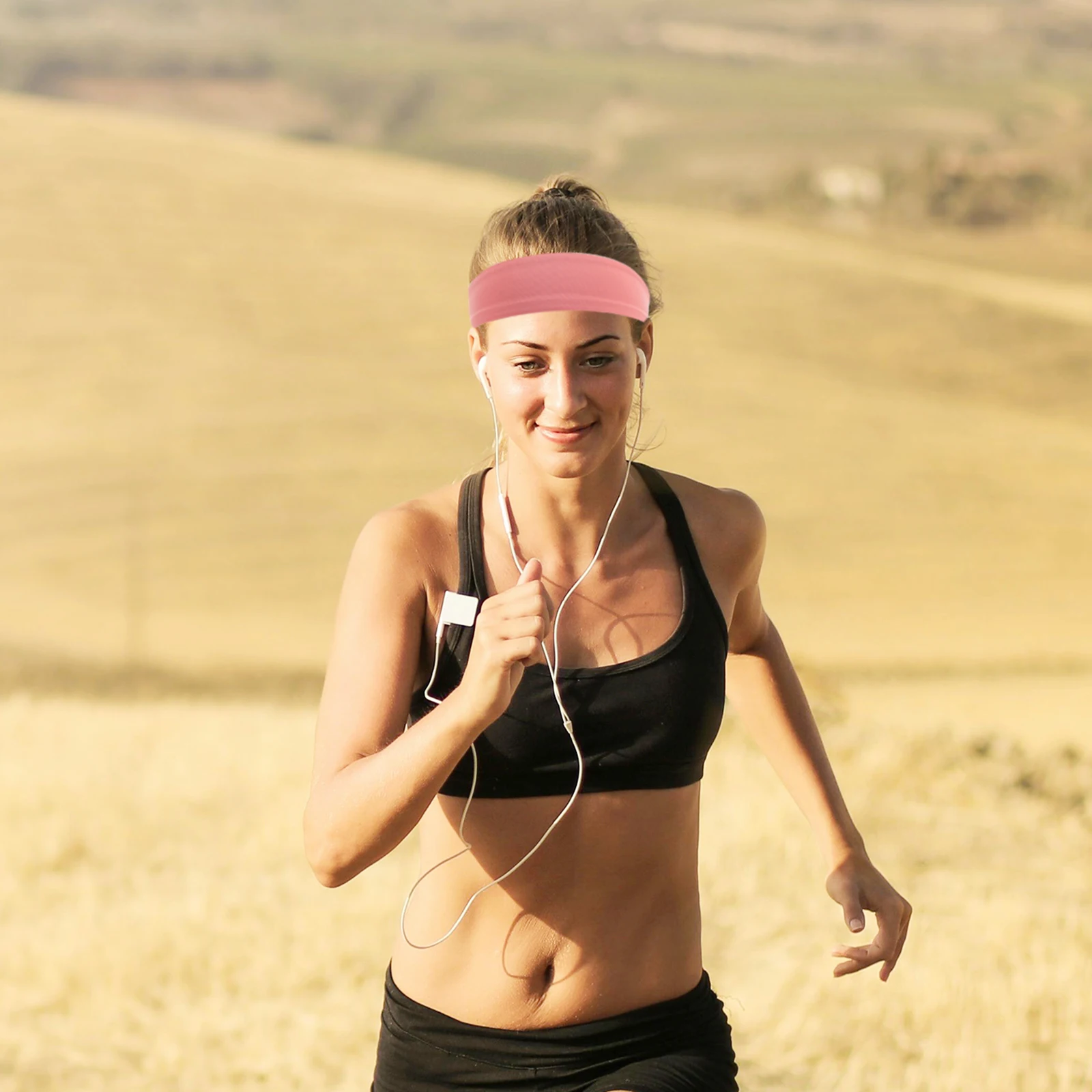 

Wide Sweat Absorbing Headband Chinlon Moisture Wicking Non-Slip Running Yoga Workout Training Sweatband Sports Gym Accessory