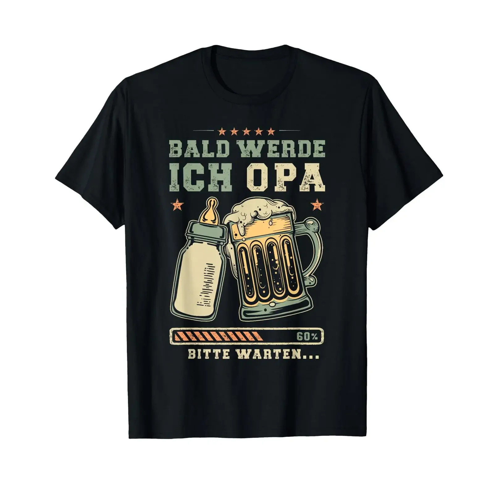 Sponsored Ad T Shirt with German Text quot Werdender Opa Verkünden Bald Loading und Babyflasche vintage Washed Soft Slightly