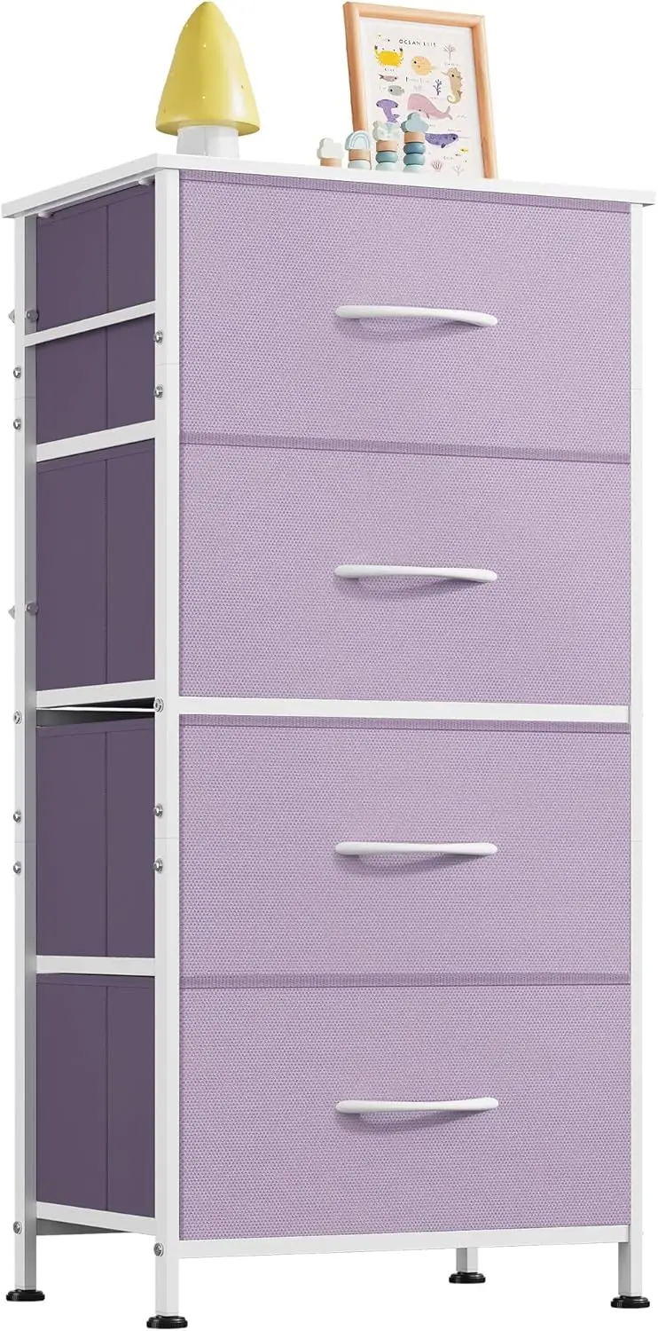 

Dresser with 4 Drawers, Storage Tower, Organizer Unit, Fabric Dresser for Bedroom, Hallway, Entryway