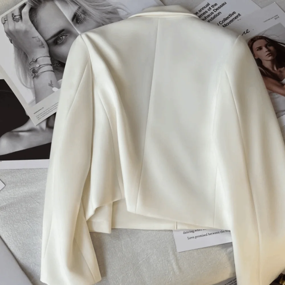 Casual Koreanische Anzug Jacke Lose Langarm Anzug Mantel Frauen College Kleidung Zugeknöpft Blazer Kurze Büro Blazer Streetwear
