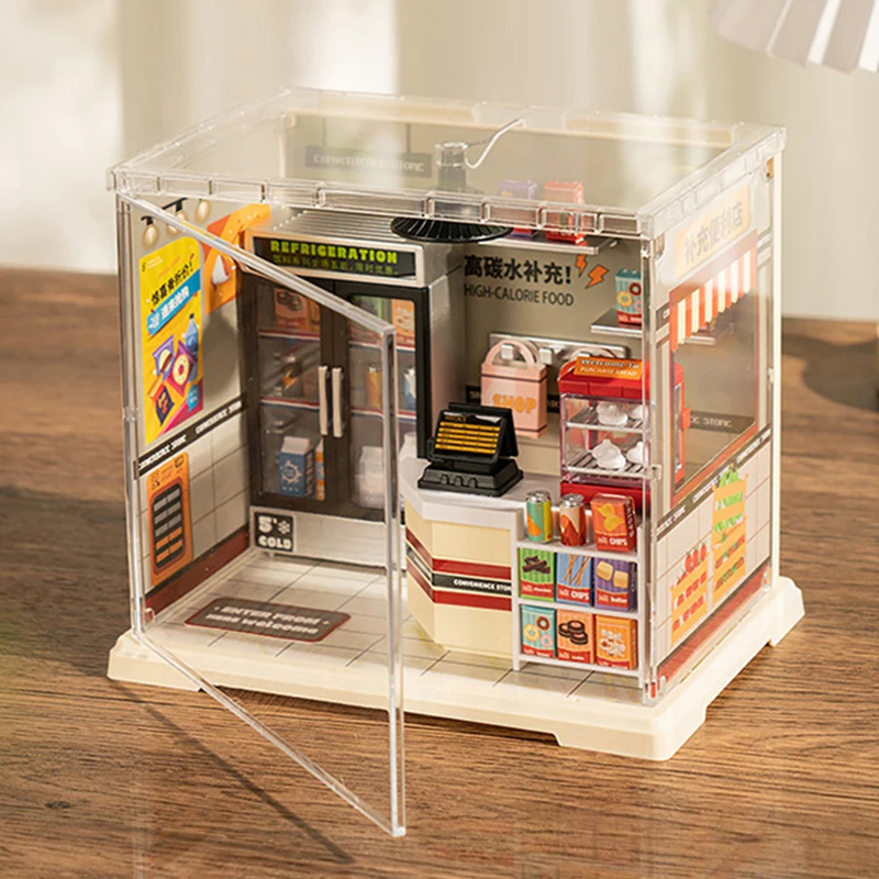 

DIY Plastic Miniature House Kit Kitchen Mini House with Accessories Model Kits 3D Puzzle for Adults Birthday Gifts