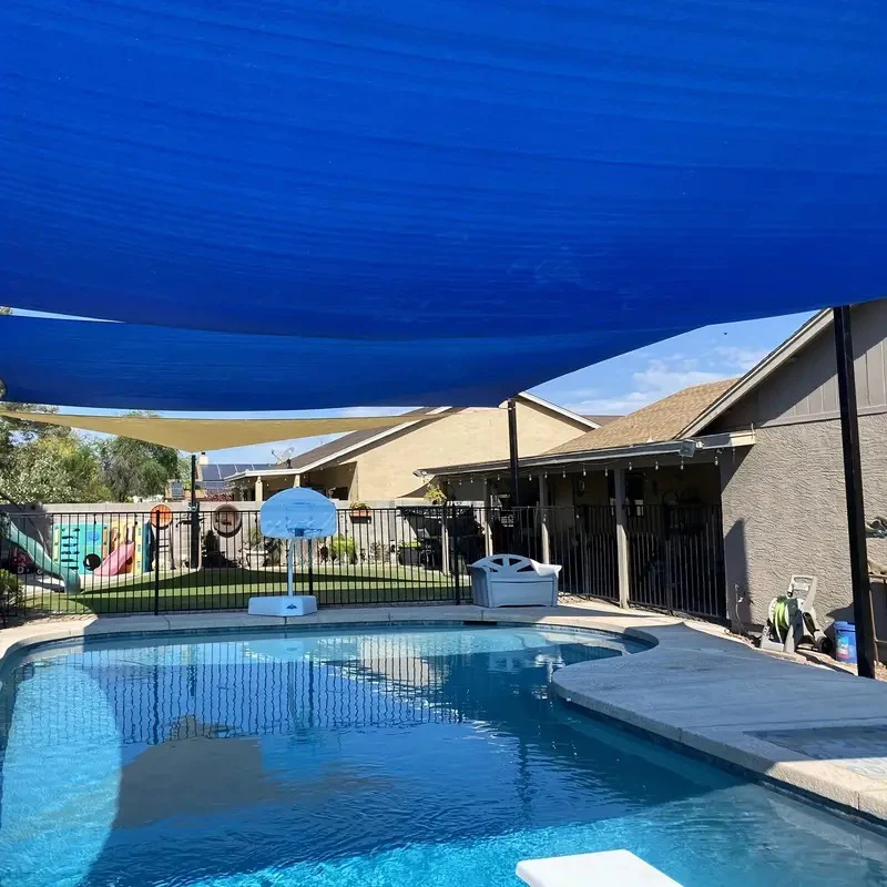 Rectangle Swimming Pool Awning Cover Outdoor Canopy Balcony Privacy Black Shade Cloth Green Plant Heat Insulation Sunscreen Net