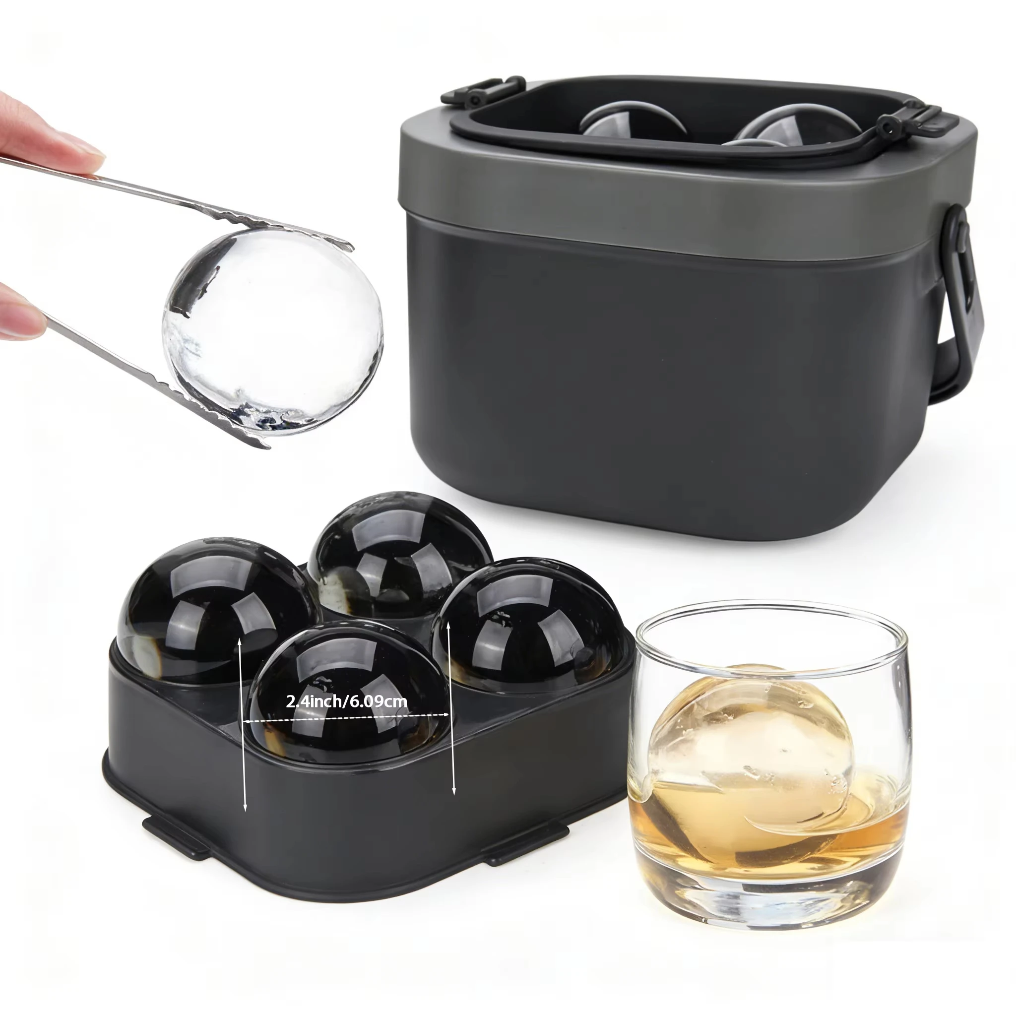 High-End Bubble-Free Rose Diamond Crystal Clear Ice Cube Maker Easy-Remove Bartender-Quality Ice Balls Sphere Ice Mold