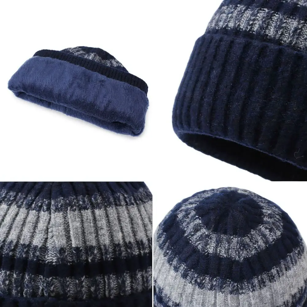 Unisex Winter Beanie Hat Thick Thermal Knitted Cap Casual Windproof Soft Headwear For Outdoor Sports Cycling Running Accessories