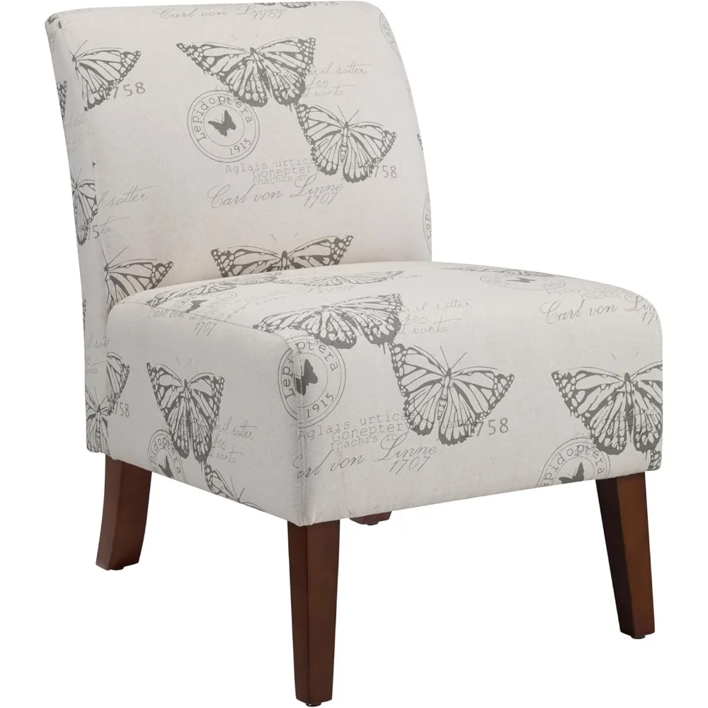 

Linon Butterfly, Dark Espresso Linen Lily Chair, 21.5" W x 29.5" D x 31.5" H