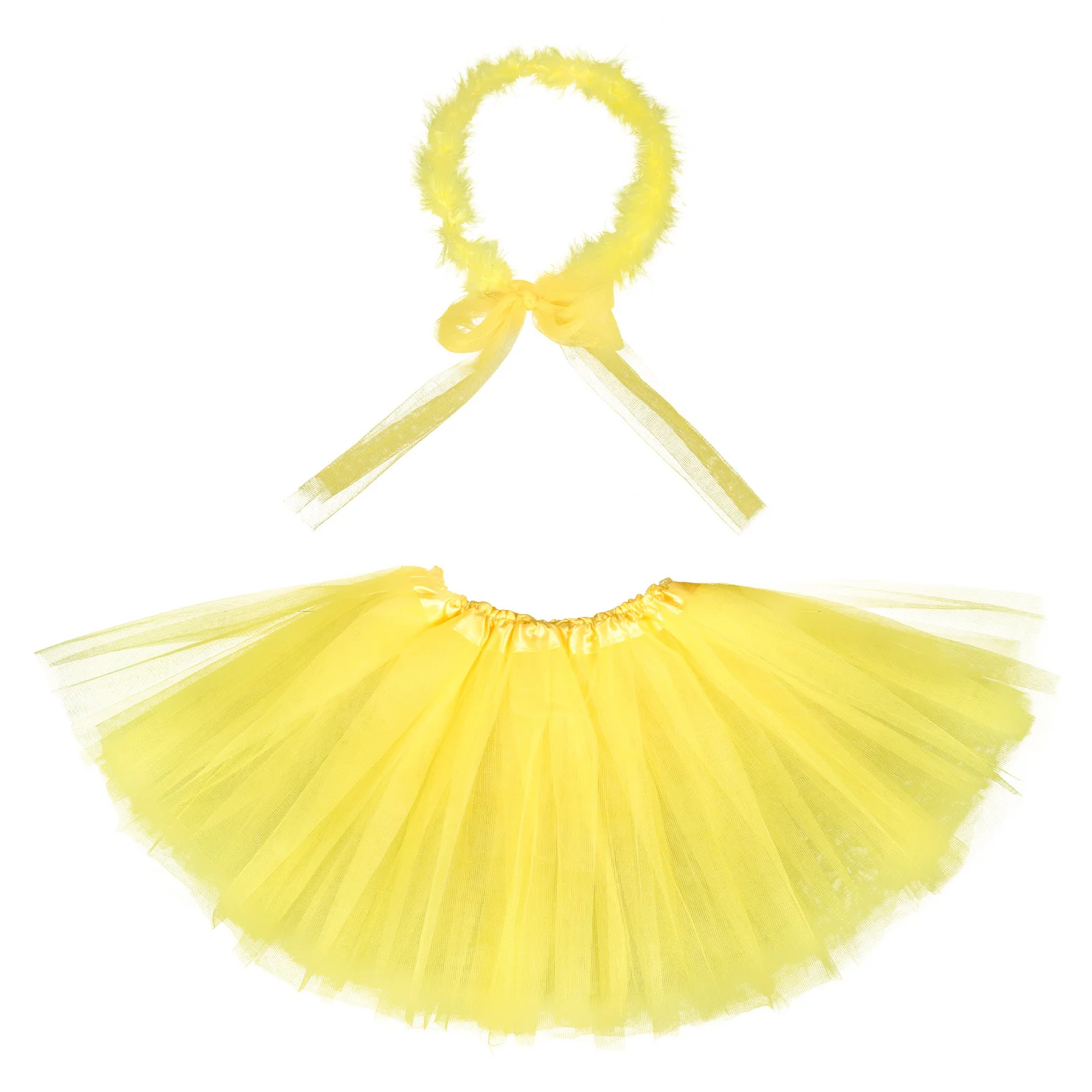 1Set Child Halloween Costume Gauze Skirt Headband Premium Material Kids Cosplay Clothing Comfortable Party Performance Outfit