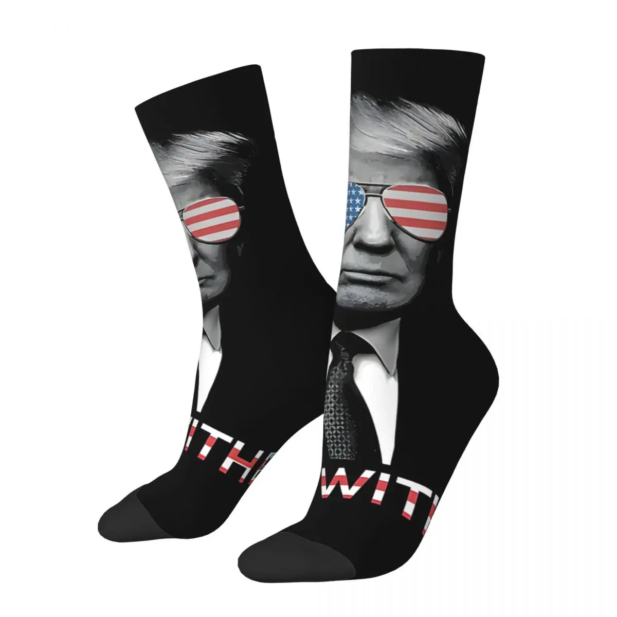 Happy Funny Trump- Deal With It Retro Harajuku 2024 Trump Shooting Hip Hop Novelty Casual Crew Crazy Sock