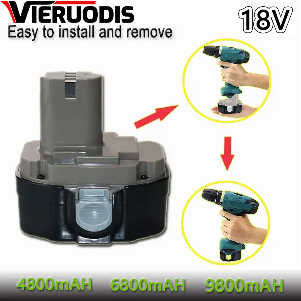 

Аккумулятор Fot Makita 18 в 4800 мАч/6800 мАч/9800 мАч Ni-MH, сменный аккумулятор PA18 1822 1823 1833 1834 1835F 1835-1 192828-9