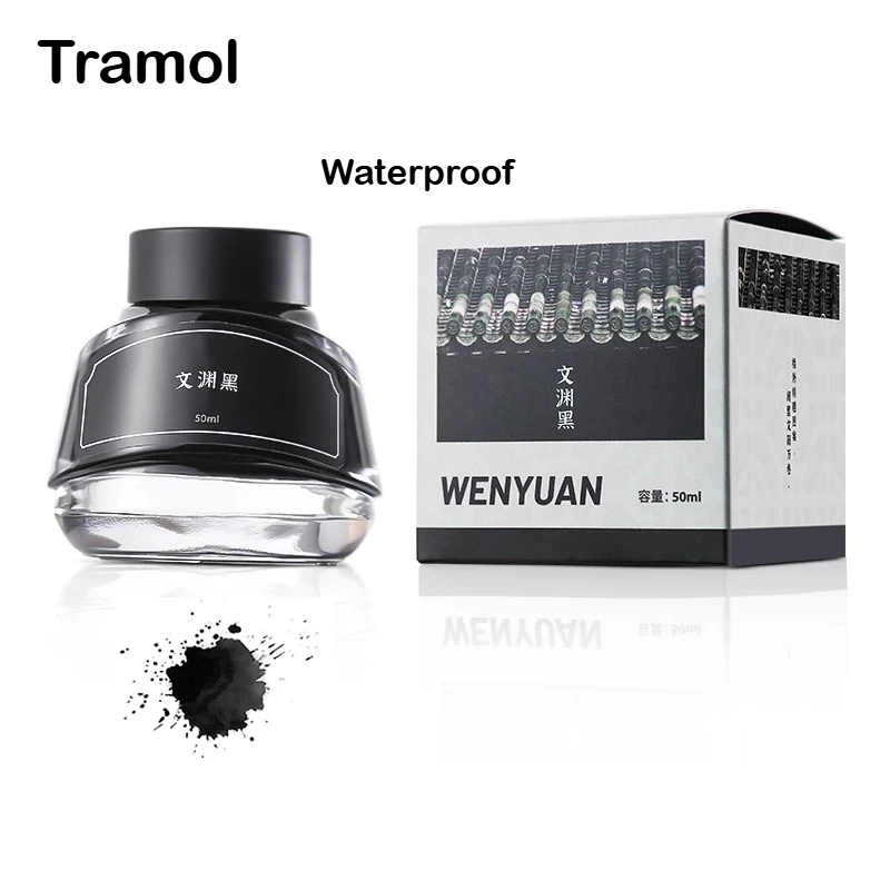 

Tramol 50 мл черные водонепроницаемые быстросохнущие чернила для перьевой ручки идеально подходят для эскизов, чернила для погружения, школьные принадлежности, канцелярские принадлежности